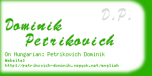 dominik petrikovich business card